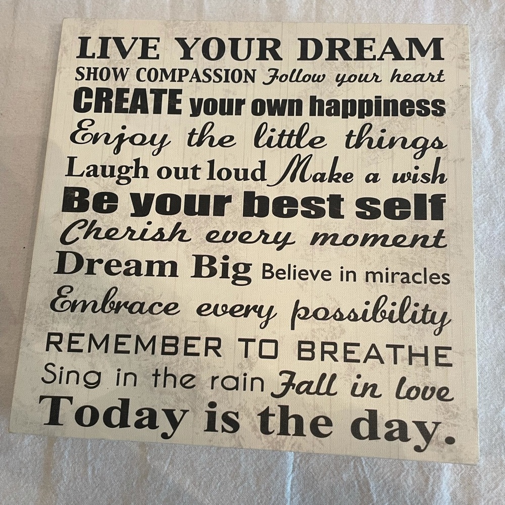 2/$40 Live your dream by Louise Carey Canvas Art